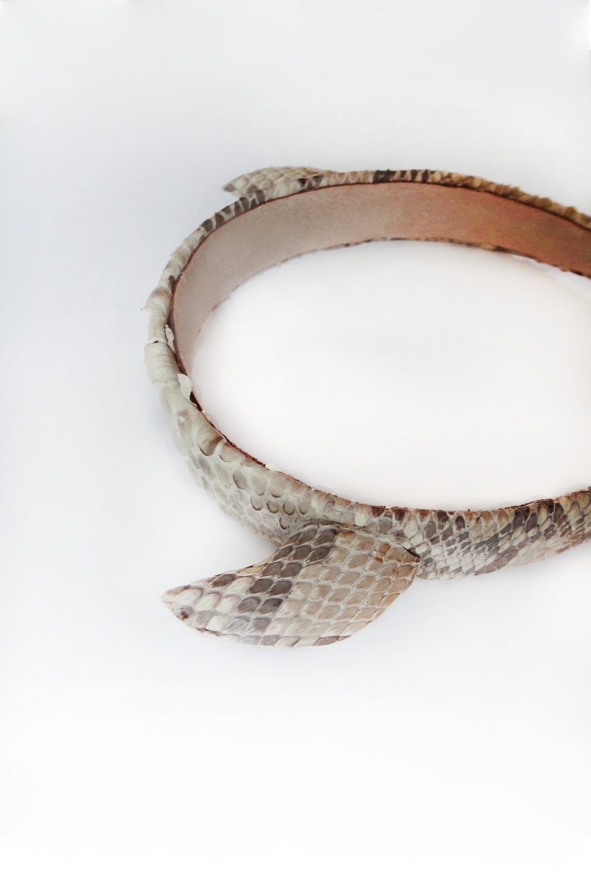 GENUINE PYTHON LEATHER HEADBAND beige