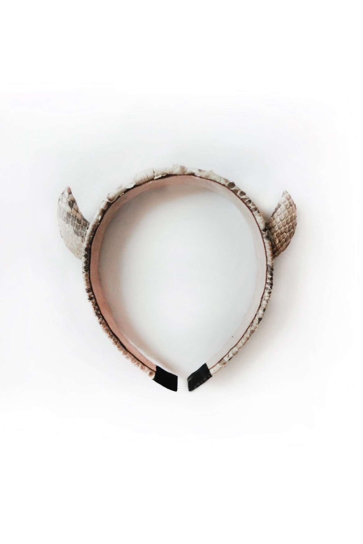 GENUINE PYTHON LEATHER HEADBAND beige
