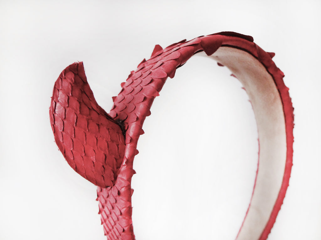 GENUINE PYTHON LEATHER HEADBAND pink