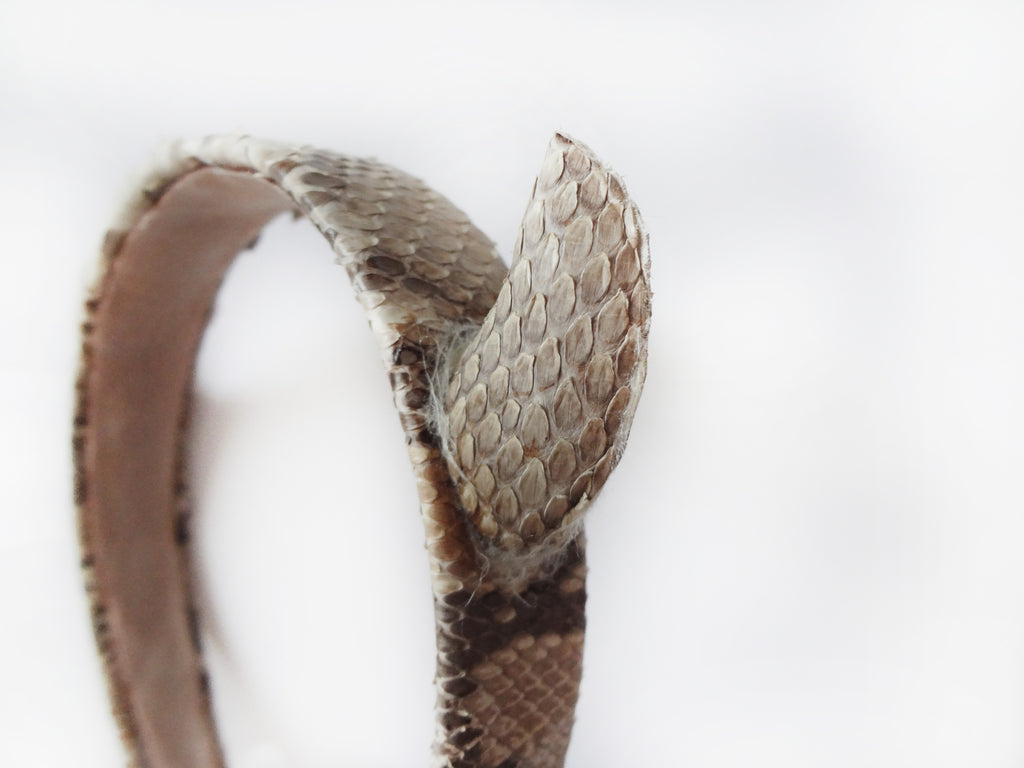 GENUINE PYTHON LEATHER HEADBAND beige